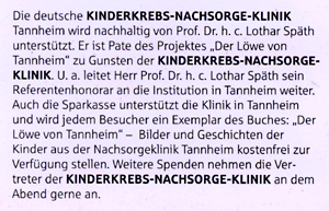 Lothar Späth spricht  in der Sparkasse Sinegen über das Buch "Der Löwe von Tannheim"